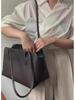 Minimalist Genuine Leather Shoulder Tote - Large Capacity, Premium Commuter Handbag
