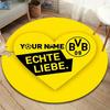 Bvb Fan Gear Custom Name Round Area Rug Carpet Rug For Living Room Bedroom Sofa Playroom Decor Nonslip Floor Mat