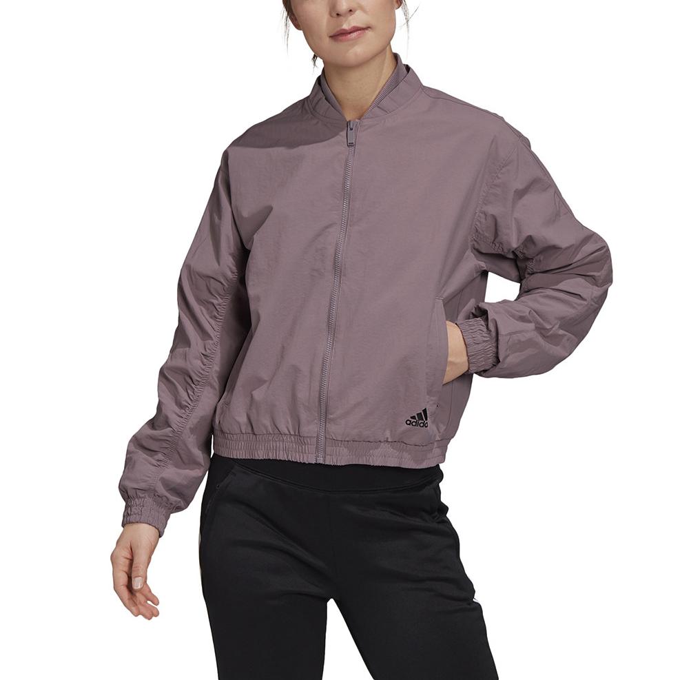 adidas FW20 Womens Bomber Breathable Outdoor Long Sleeve Jacket Women Jacket Purple FL1836