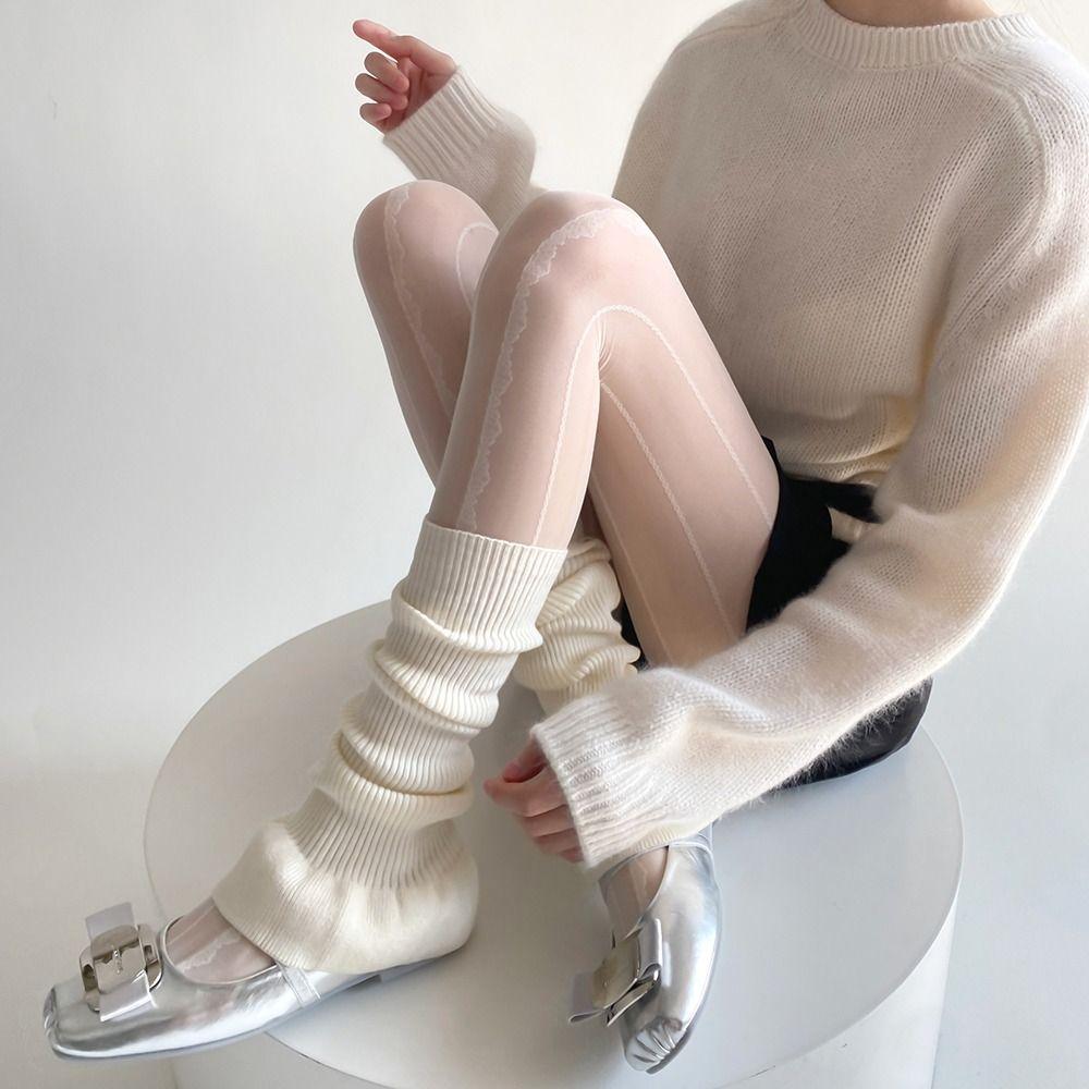 Ballet Style Knitted Foot Cover Y2K Women Leg Warmers Fashion Mid-tube Socks  Girl