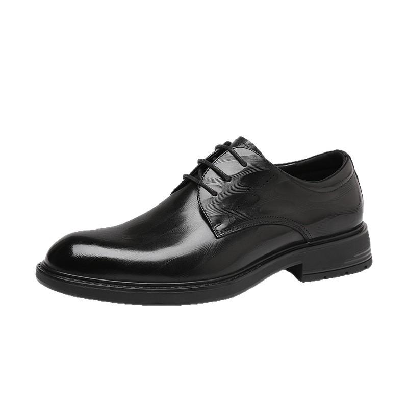 Red Dragonfly Men's Genuine Leather Dress Shoes - British Style Derby for Wedding & Business.