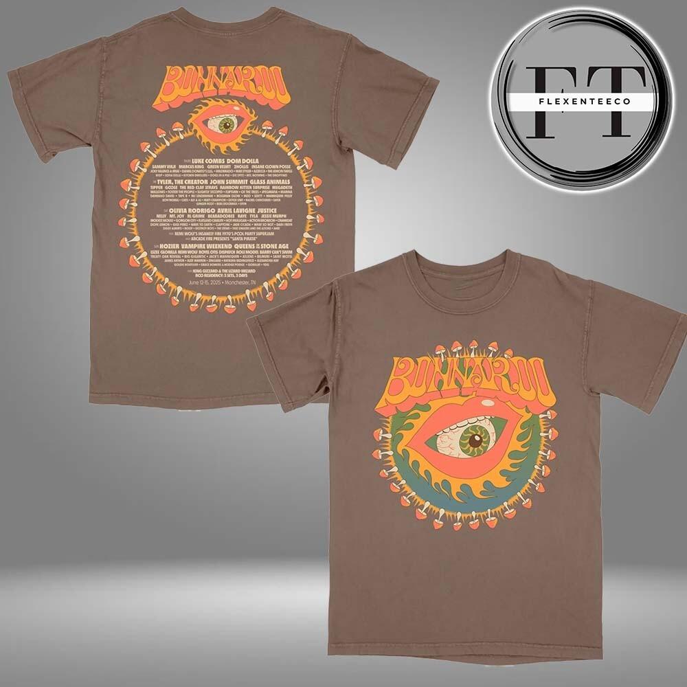Bonnaroo Music Arts Festival Mouth Eye Lineup Two Sided Unisex T-Shirt M