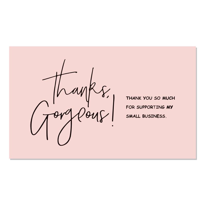 Pink 'Thank You' Cards - 50 Sheets/Pack for Gift Boxes, Decorations, and Postcards