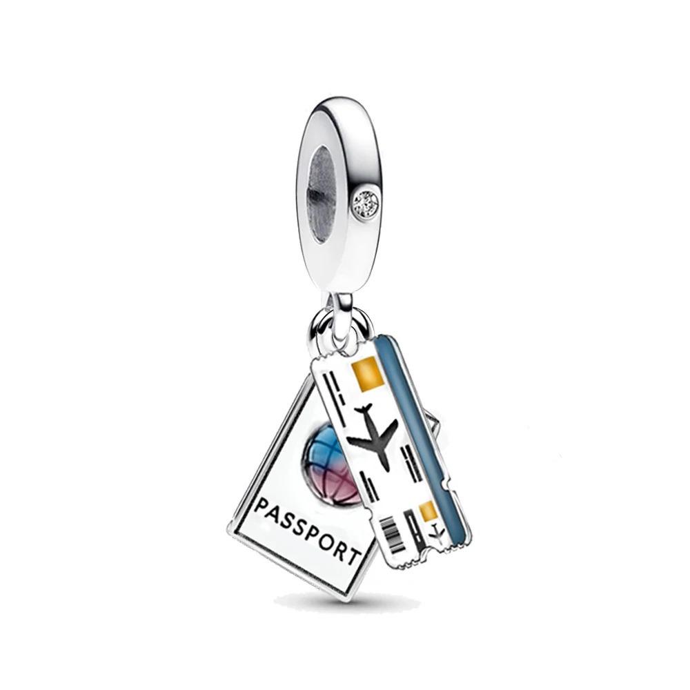 Paris Tower Aircraft Travel Charms Pendant Beads Fitoriginal Bracelet For Women Jewelry Travel Commemorative Gifts For Friends