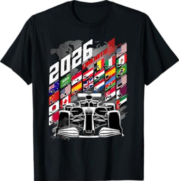 2026 Calendar Racing Circuit Schedule Gear Places T-Shirt