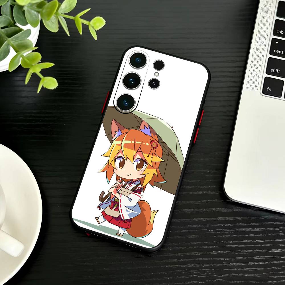 The Helpful Fox Senko-san Senko Phone Case For Samsung S26,S25,S24,S23,S22,S21,S20,Ultra,Plus,FE Black Soft Cover
