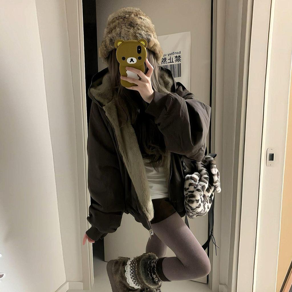 Women's 2025 Winter Double-Sided Velvet Snow Eagle Retro Cotton Parka Coat