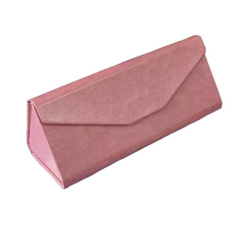 Fashionable Folding Triangle Glasses Case - Portable Sunglasses Storage for Men and Women, High-End Feel with Custom Logo Option