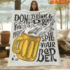 1pc Beer-Themed Blanket Suitable for All Seasons, Soft Flannel Throw Bedspread with Beer Mug & Brewery Print, Machine Washable Polyester Gift for Couc