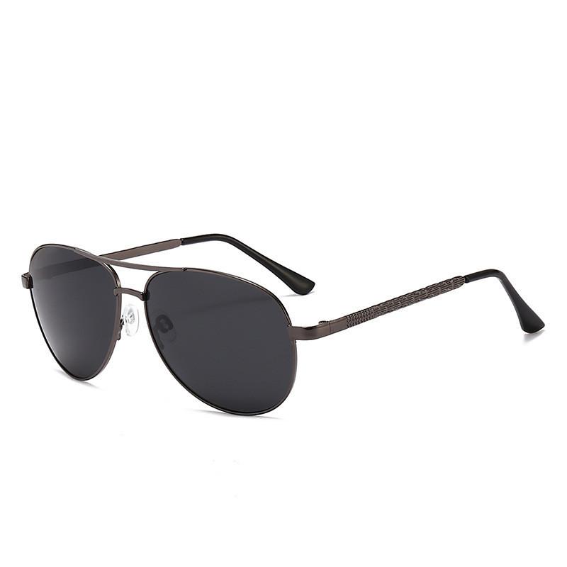 Stylish Black Metal Frame Polarized Sunglasses Men's Driving Fishing Eye Protection Glasses Uv400