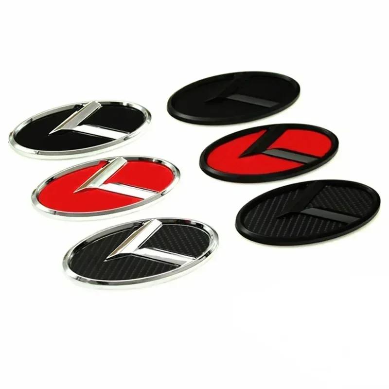 1pcs x 3D ABS K Logo Car Front Hood Rear Trunk Logo Emblem Badge Stickers for Kia Sportage Sorento Optima Forte Rio Stinger K5 QU2