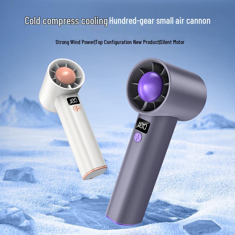 Portable High-Speed USB Rechargeable Handheld Turbine Fan - Strong Wind Mini Desktop Fan