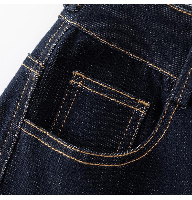 2025 Autumn Women's High Waist Curved Blade Jeans - Slimming Retro Style Long Pants