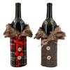 Red Wine Bottle Sleeve Christmas Dinner Table Decorative Bottle Cover For Family Gathering Festival Event Setting