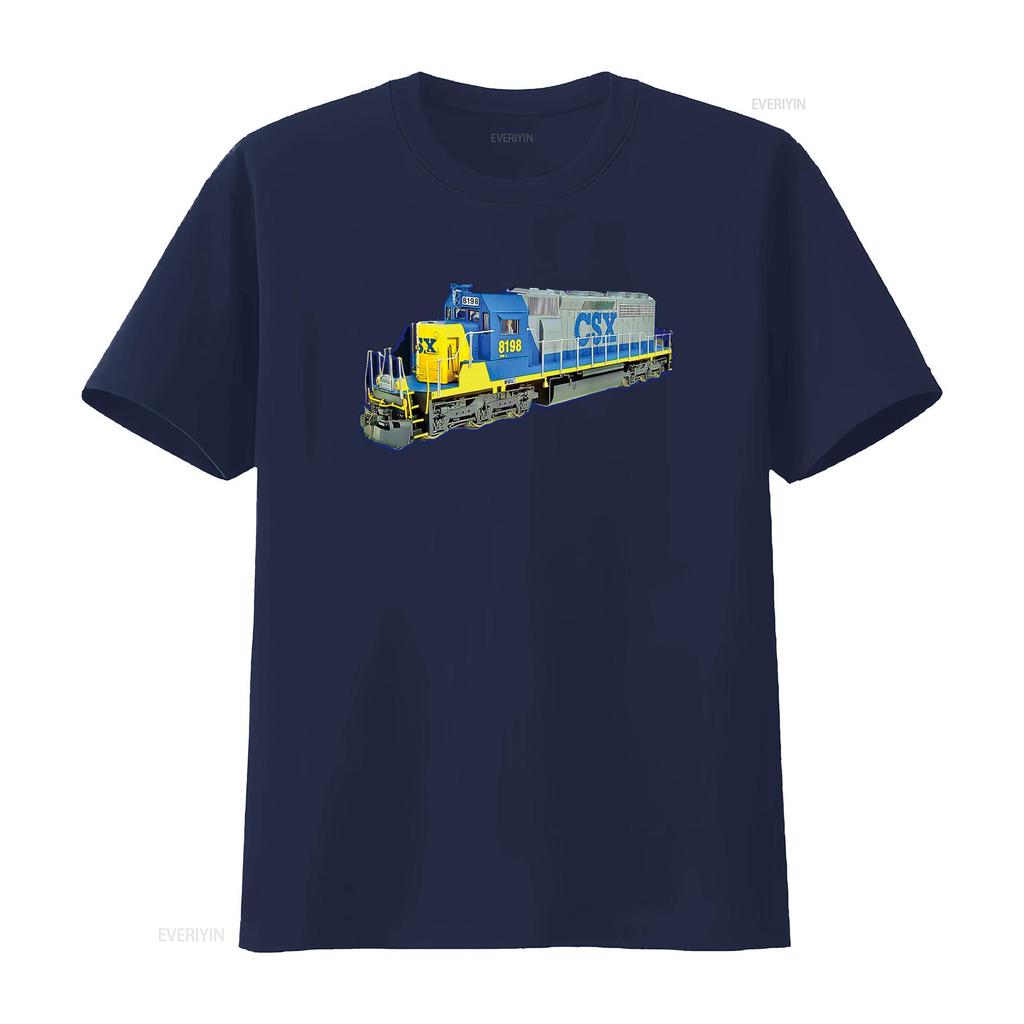Freight Train CSX Engine T Shirt vintage Washed graphic Unisex Stretched Stylish Versatile homme Soft designer clothes