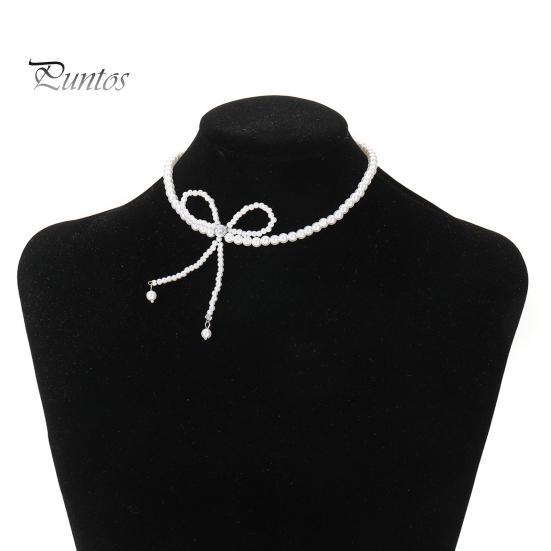 Faux Pärlchoker Halsband med Justerbar Passform Rosett Design Kort Halsband Formella Evenemang Klänningar Fester Halsband Smycken Gåva
