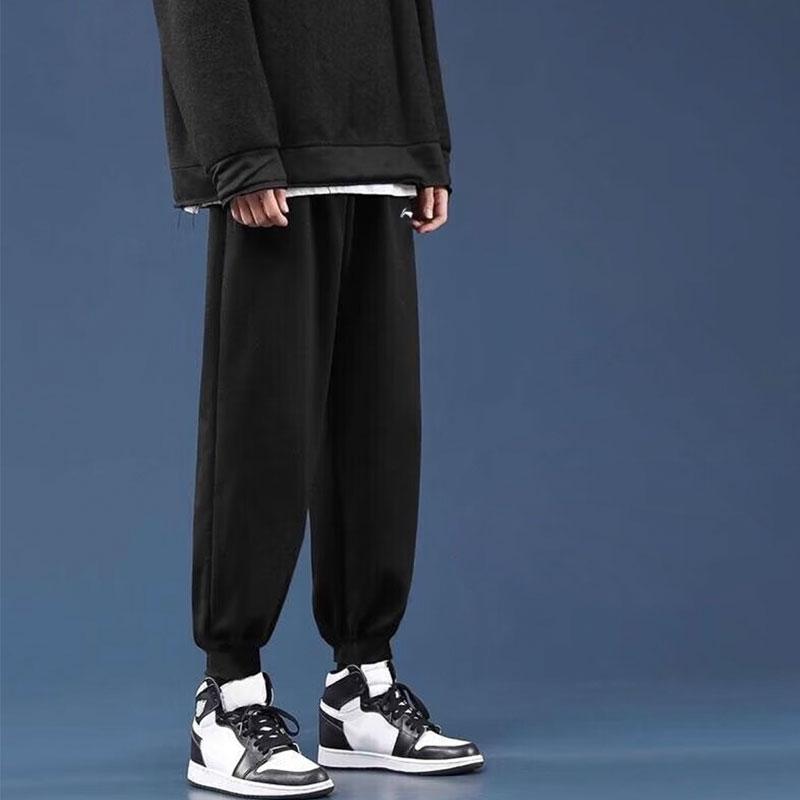 Li Ning Loose Fit Straight Leg Comfortable Casual Pants Men bottoms Black AKLTD61-1