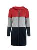 Women's Casual Color Block Hooded Jacket with Three-Color Splicing for Autumn/Winter