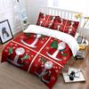 Santa Claus Christmas Set Bedding Duvet Cover Set Duvet Cover Pillowcases  (1*Duvet Cover 2*Pillowcases, Without Duvet Insert)