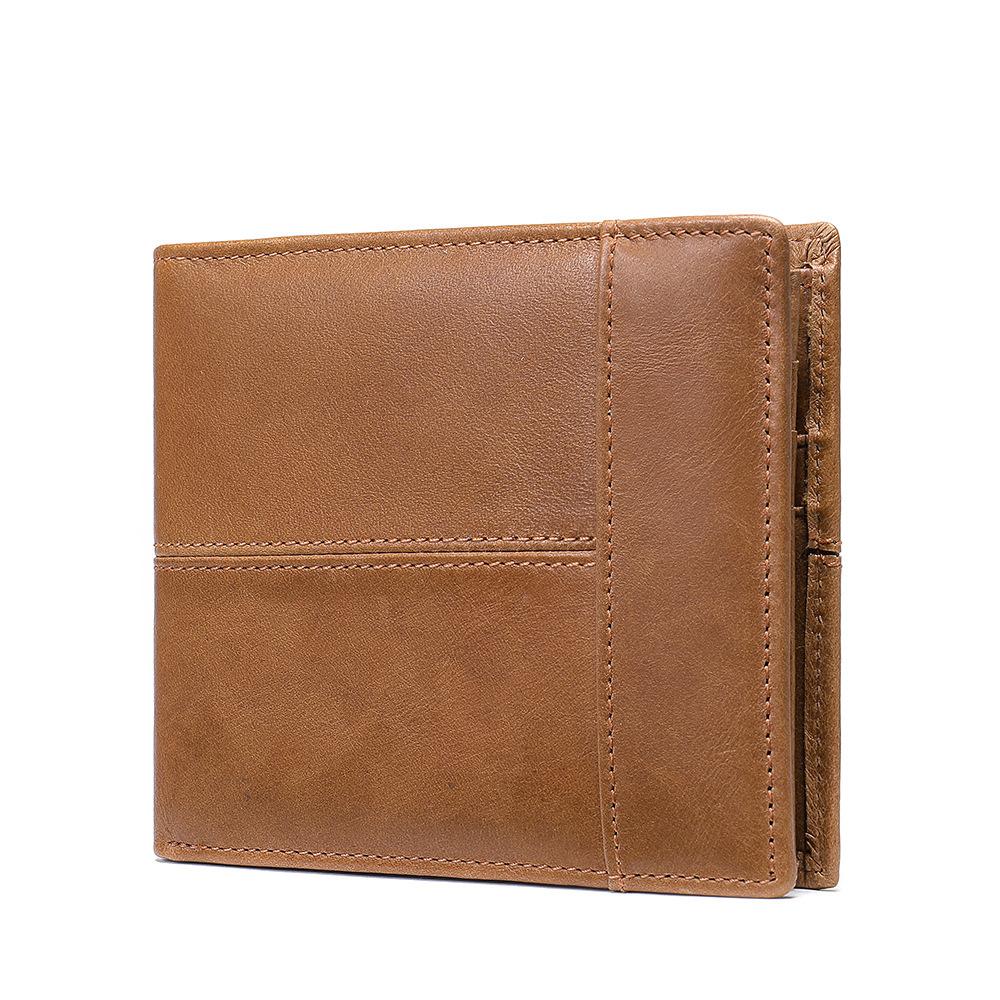 Genuine Leather Wallet with Coin Purse RFID Wallet for Men Cardholder Money Bags