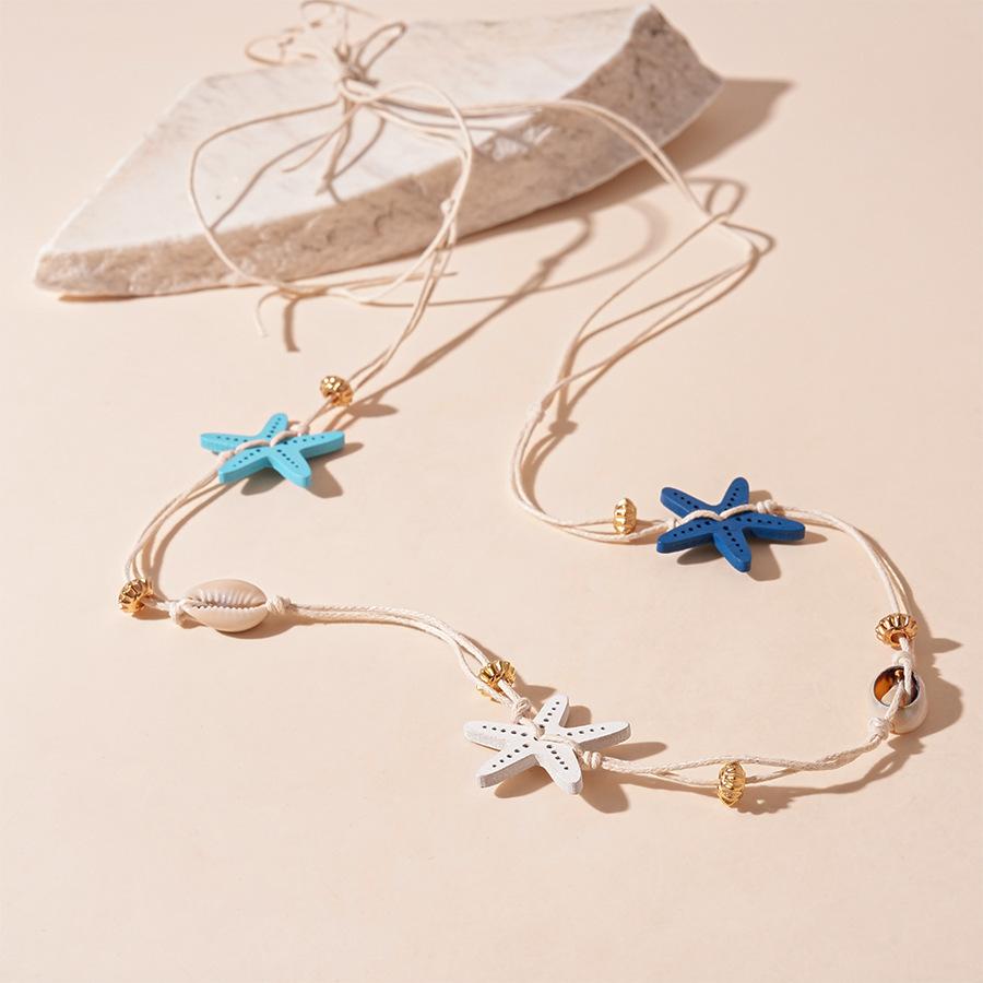 Seaside Vacation Wind Starfish Ocean Series Silver Needle Earrings Summer Personality Temperament Necklace Bracelet Earrings