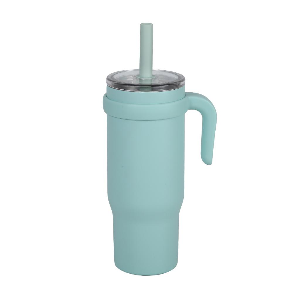 New Stainless Steel Cup With Handle Children'S Straw Cup High Value Vacuum Thermos Cup