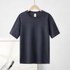 Kurzarm-T-Shirt aus reiner Baumwolle mit Rundhalsausschnitt für Damen, einfarbig, halbärmeliges Basis-T-Shirt