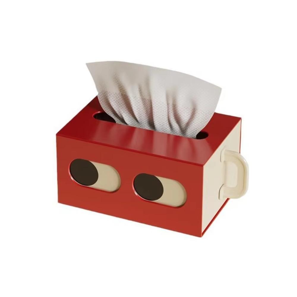 Rectangle Shape Cartoon Tissue Box Big Eyes Decorative Facial Tissue Dispenser Smooth Funny Expression Napkin Container