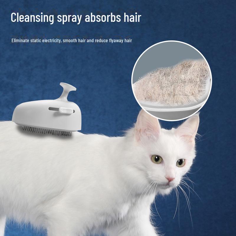 Pet Hair Removal Comb with Spray - One-Click Cat Bath & Anti-Fly Hair Cleaner