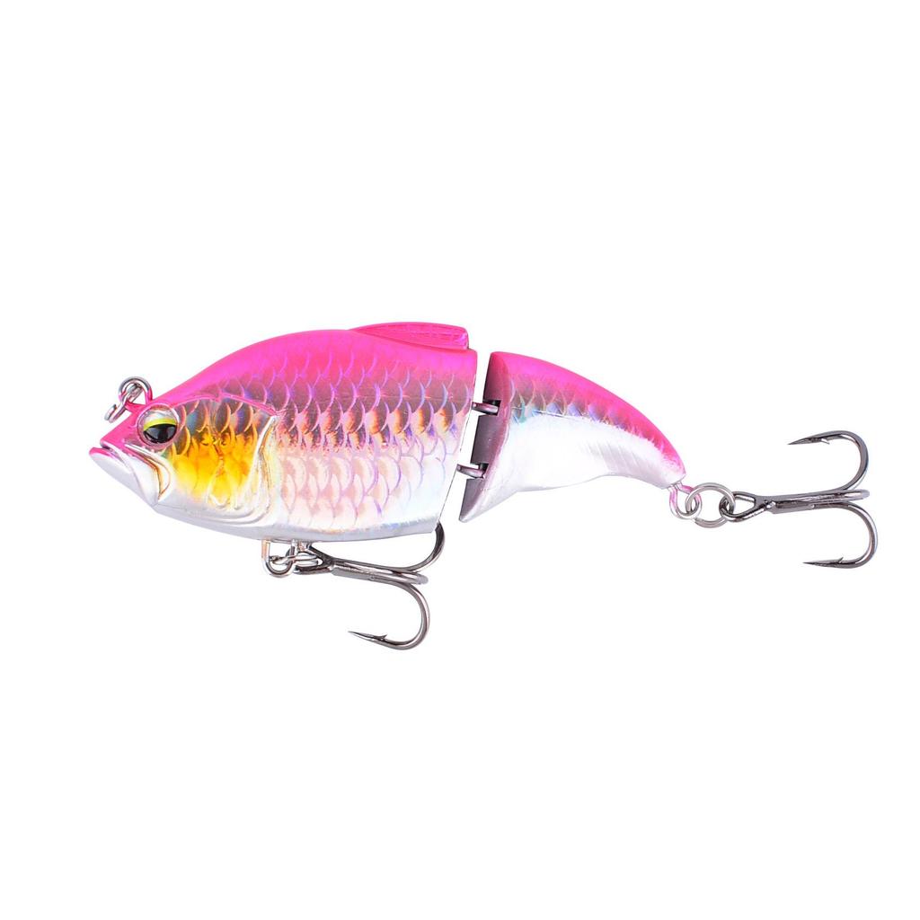 7.5cm/10g Two-Section Floating Minnow Lure: Multi-Section Bionic Bait for Long Cast Fishing.