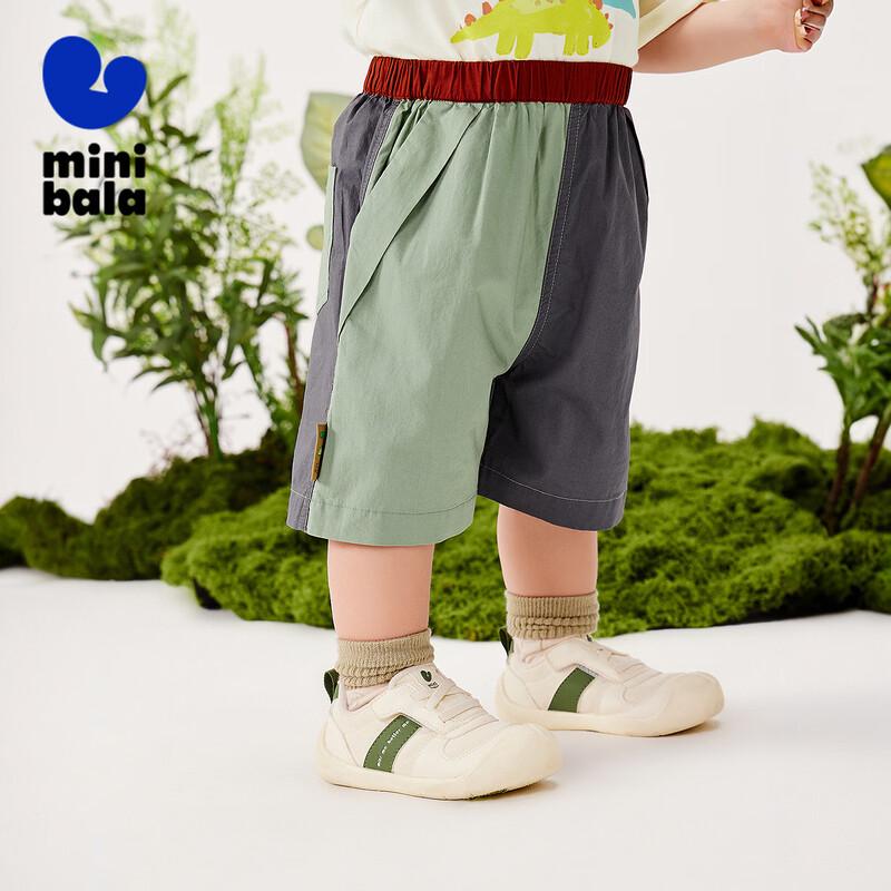 Mini Balabala Boys Summer Cotton Spliced Outdoor Shorts 150