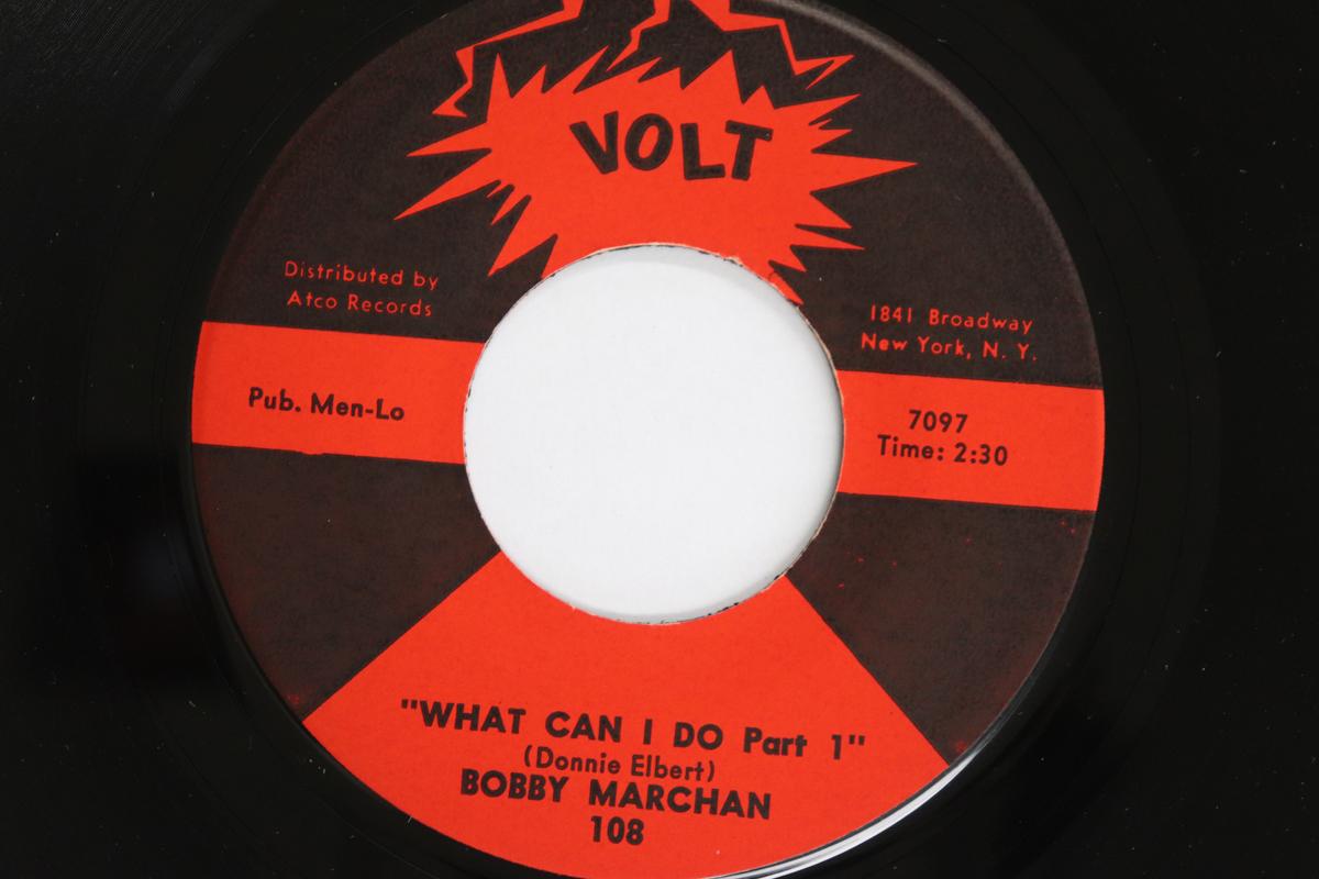 

7-дюймовая пластинка БОББИ МАРЧАН - Что я могу сделать, часть I / Что я могу Д 108 ВОЛЬТ 1963 Великобритания Соул/Фанк Б/У