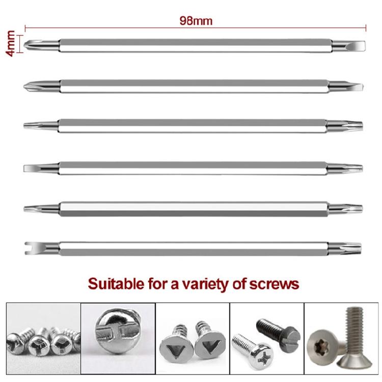 Screwdriver Bit Set Chrome Vanadium Steel Magnetic Double Heads Screwdriver