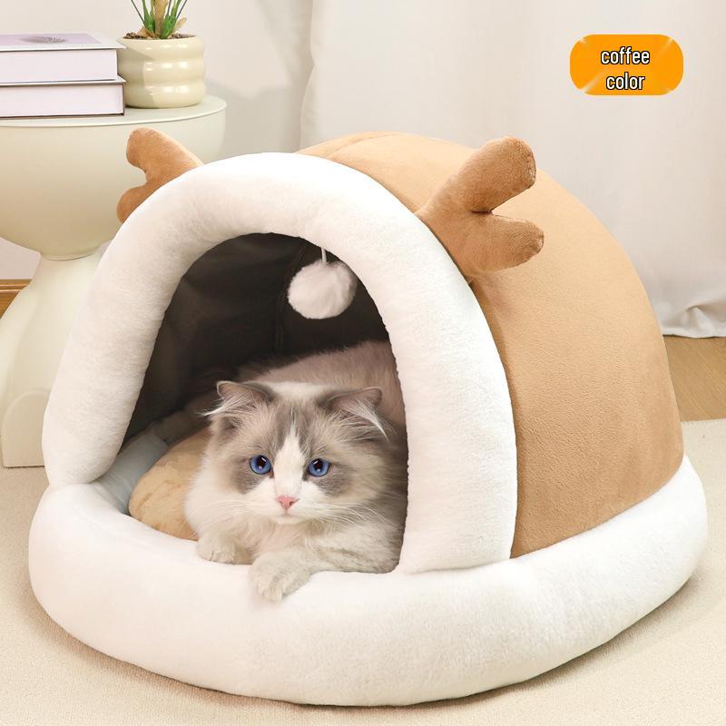 Four Seasons Universal Cat & Pet House: Warm Enclosed Nest for Cats and Small Dogs, Offers Comfort and Security Year-Round.