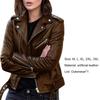 Women Jacket Solid Color Turndown Collar Autumn Winter Long Sleeve Zipper Coat with Belt for Riding