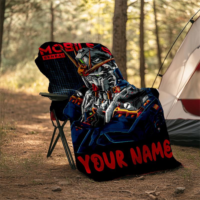 Personalized Custom Name Blanket - Mobile Suit Gundam Print Design,Blanket for Sofa,Bed,Travel,Camping - Soft and Warm, Great Gift