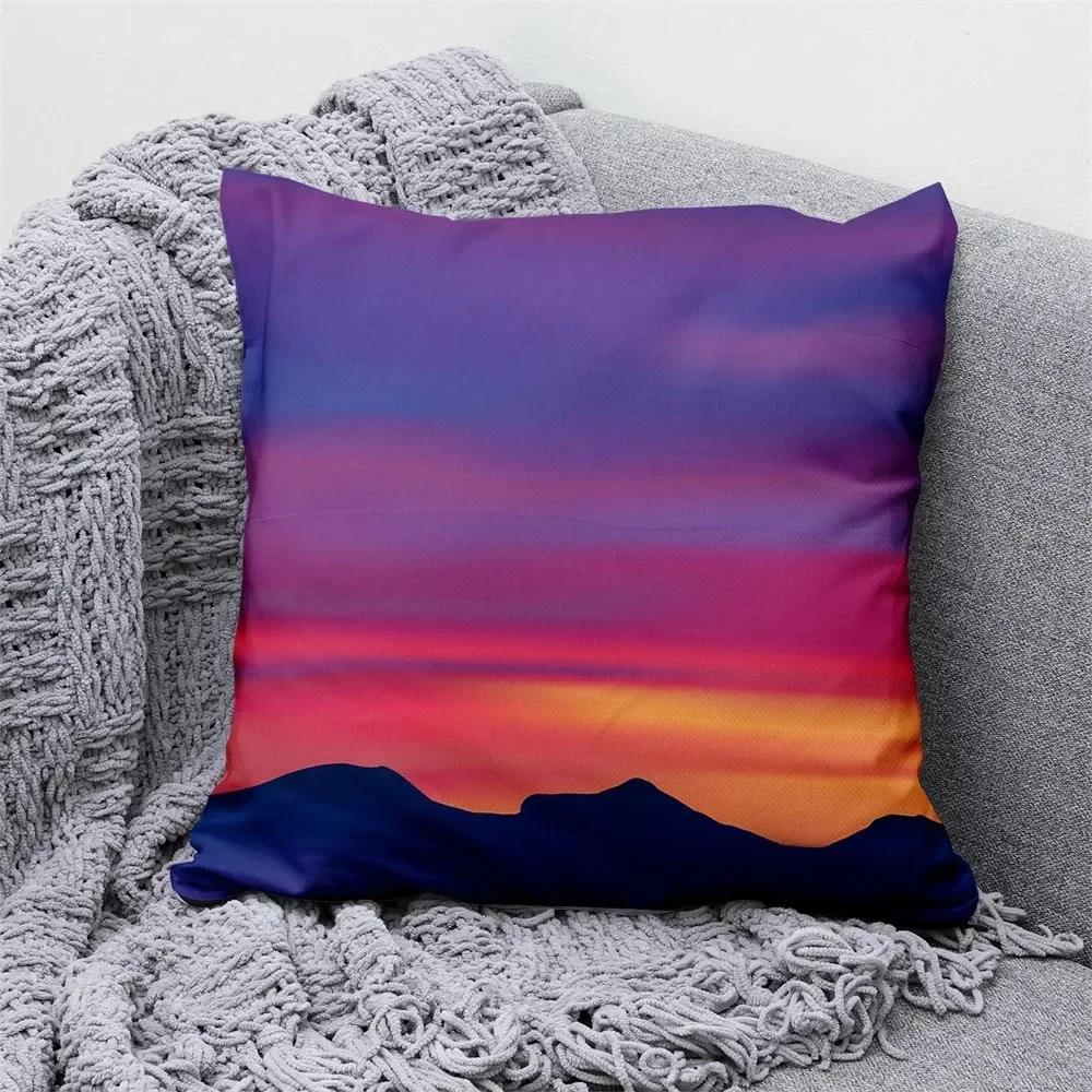 Sunset Scenery Living Room Sofa Bed Cushion Cover Home Decoration Pillow Case Sky Pillow Case