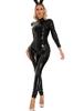[Maeau] Full Body Tights Bodysuit Leather Glossy Catsuit Women's Cosplay Adult Costume Underwear Bondage Cutout Party Halloween Sexy Leotard #Bodysuit