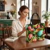  Easter Egg Print Tote Bag Casual Portable Large Capacity Shoulder Handbag for Holiday Shopping