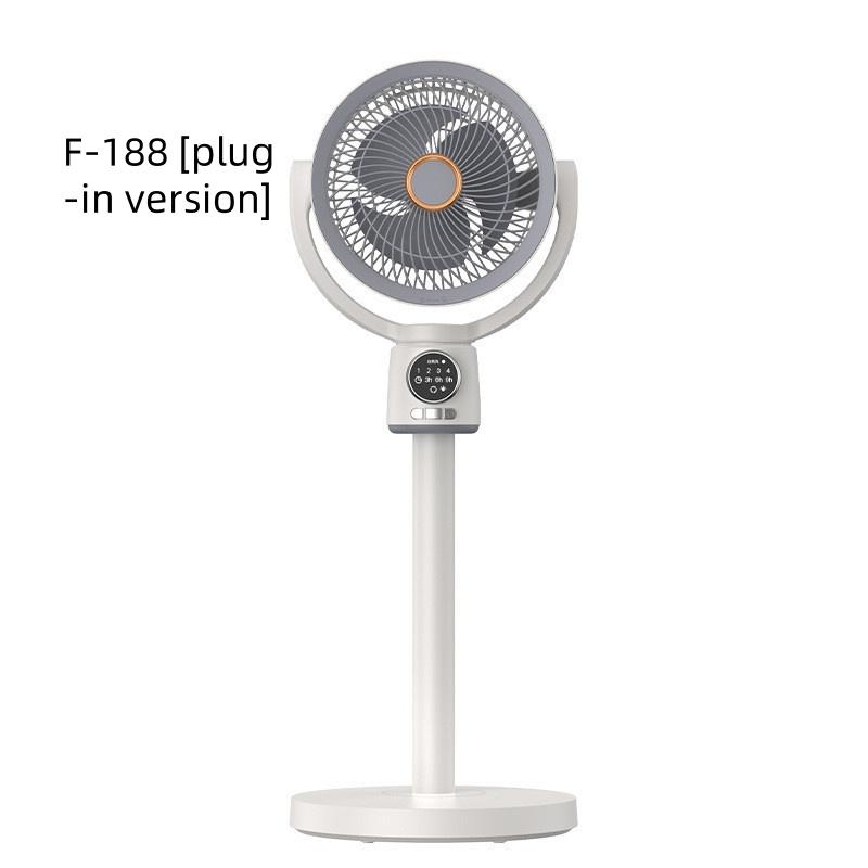 Retractable Air Circulation Fan Dual Purpose USB Shaking Head Electric Fan for Tabletop  With Remote Control Timing  Night Light Floor Fan 12W