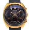 Used [BULOVA] Bulova Curve Chronograph 98A156 Gold Plated x Leather Quartz Chronograph Men's Black Dial Watch