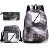 Attack Giant Attackontitan School Bag Three-Piece Printed Backpack Student Computer Canvas Bag