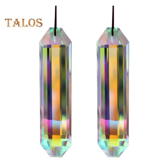 

2 шт. 120 мм длинная искусственная хрустальная призма ловец солнца украшение для внутреннего и наружного окна подвесное украшение для зеркала заднего вида автомобиля подвесной кулон для создания радуги