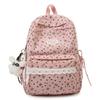 College Style Bow Print Schoolbag Women's Corduroy Backpack Large Capacity Student Backpack