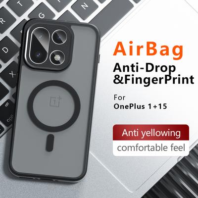 Para Capa OnePlus 15 À Prova de Choque Magnética Fosca PC+TPU Anti-impressão digital Capa Translúcida para One Plus 15