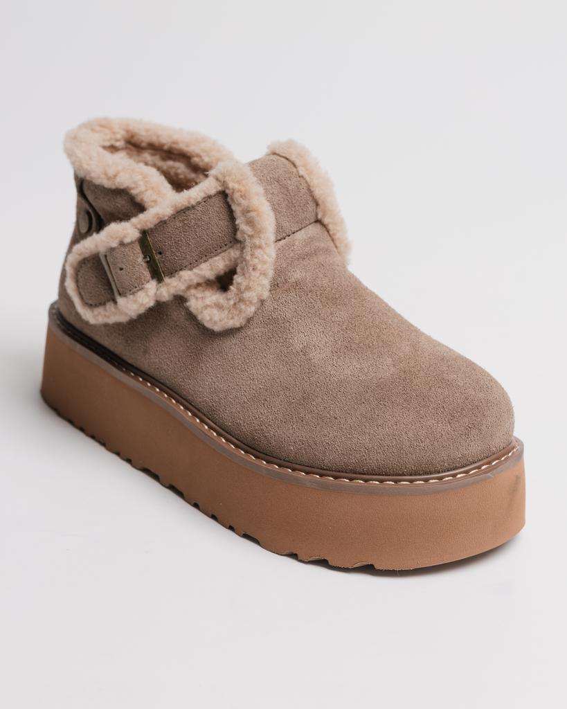 Uggs s přezkou Suny Liana 50900 36 béžové semiš vlna