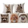 Bunny Raccoon Deer Alpaca Donkey Hedgehog Animals Painting Throw Cushion Cover Decorative Pillows Case For Sofa Nursery