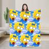 Simpsonsed Cartoon  Blanket Velvet Autumn/Winter   Multifunction Warm Throw Blanket For Bed Couch Bedding Throws