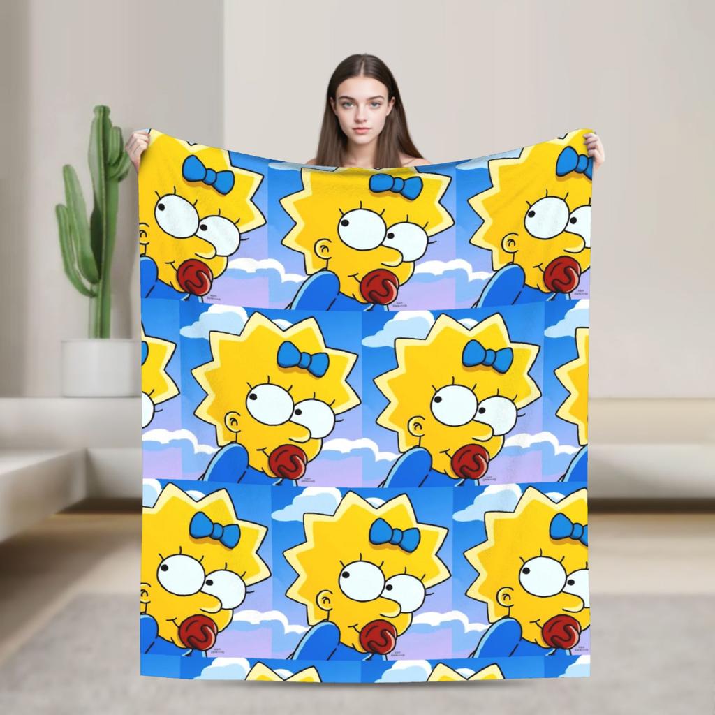 Simpsonsed Cartoon Blanket Velvet Autumn/Winter Multifunction Warm Throw Blanket For Bed Couch Bedding Throws