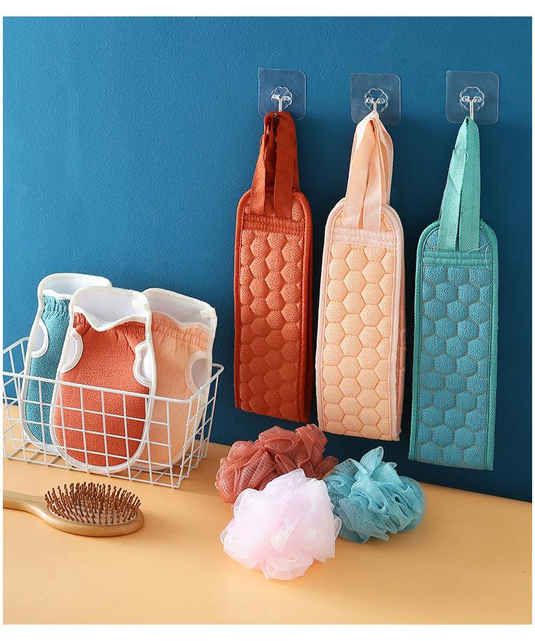 

Bath rubbing bath towel bath ball three-piece set bath strip pull back strip rub back towel bath rub back gloves bath flower set